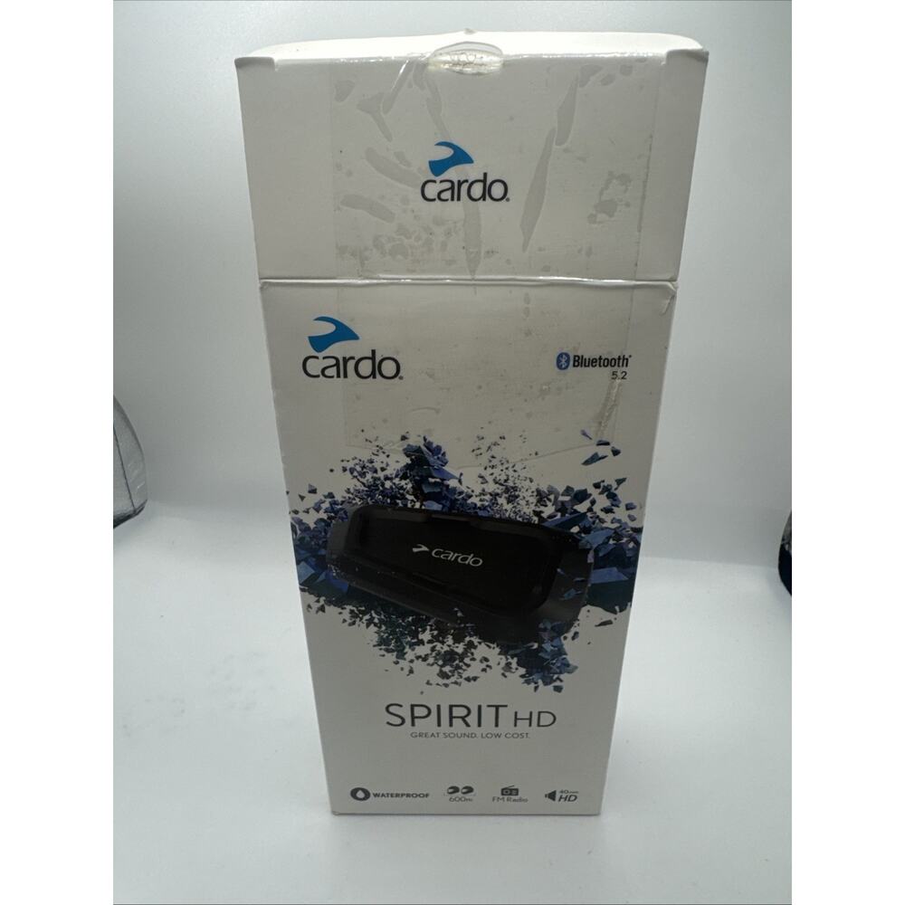 Cardo Spirit HD 2-Way Motorcycle Intercom - Waterproof/Bluetooth - (Single Kit)